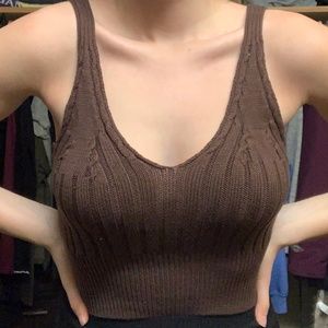 Brown Knit Tank